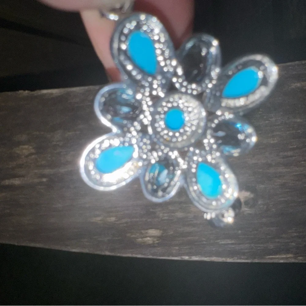SOUTHWESTERN NAVAJO STERLING TURQUOISE MUTLI-GEMSTONES PENDANT‎ NECKLACE BOHO